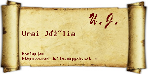 Urai Júlia névjegykártya